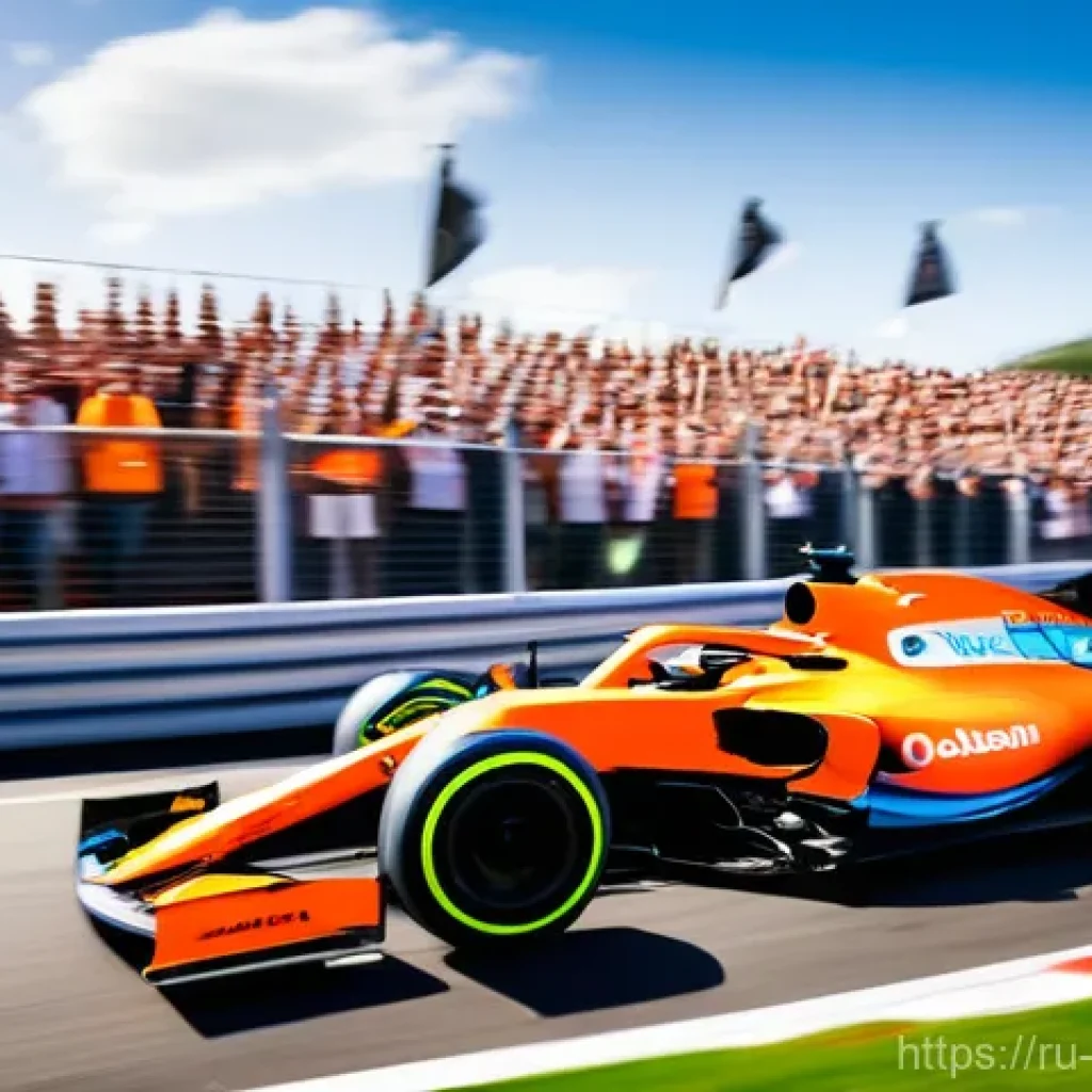 F1 시즌 리뷰 - **McLaren's Triumphant Resurgence:** A dynamic, high-angle shot of Lando Norris and Oscar Piastri's ...