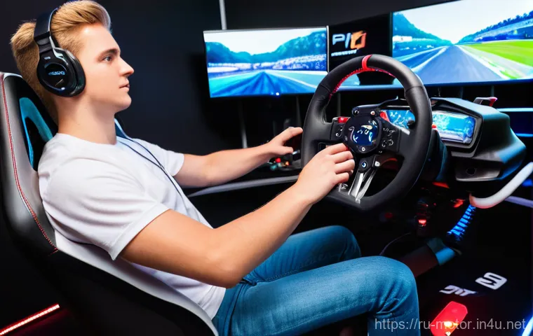 F1 시뮬레이터 훈련 - A close-up, highly detailed shot showcasing the advanced technological components of a professional ...