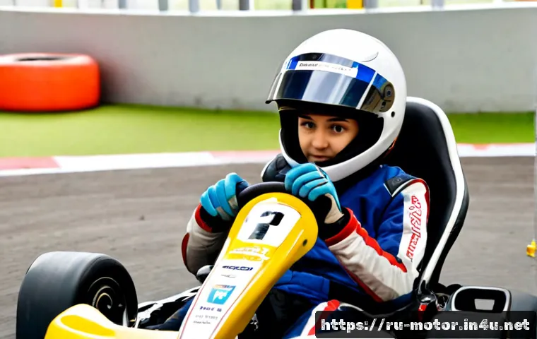 카트 레이싱 입문 가이드 - Photorealistic beginner kart racing scene at a modern indoor karting circuit in Russia, young adult ...